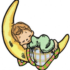 Precious Moments Sleeping Boy embroidery design