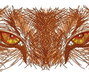 Predator watching you embroidery design