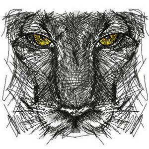 Predator's sketch embroidery design