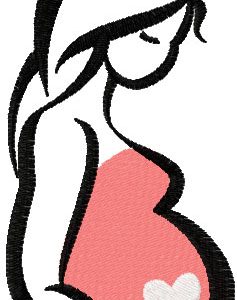 Pregnant mother embroidery design