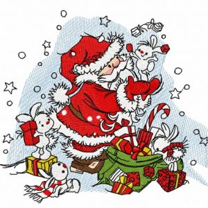 Presents for bunnies embroidery design