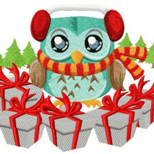 Presents for forest friends embroidery design