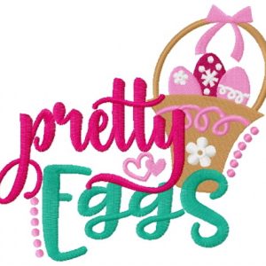 Pretty eggs embroidery design