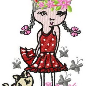 Pretty girls, friendly girls embroidery design