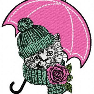 Pretty kitten 2 embroidery design