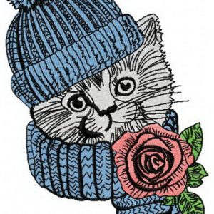 Pretty kitten 3 embroidery design