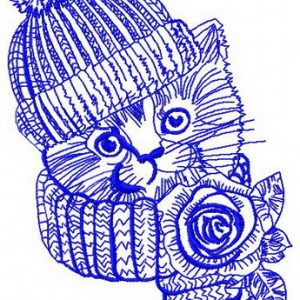 Pretty kitten 4 embroidery design