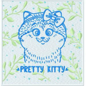 Pretty kitty 2 embroidery design