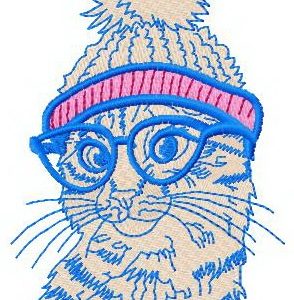 Pretty kitty embroidery design