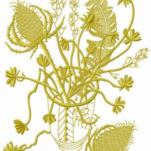 Prickles in vase embroidery design