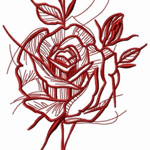 Prickly rose sketch 2 embroidery design