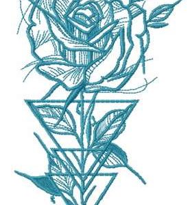 Prickly rose sketch embroidery design