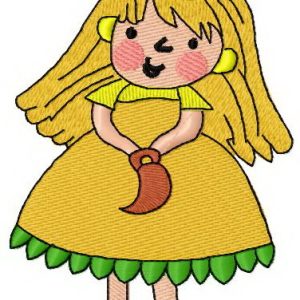 Princess costume embroidery design