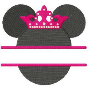 Princess Minnie monogram embroidery design