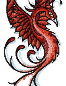 Proud firebird embroidery design