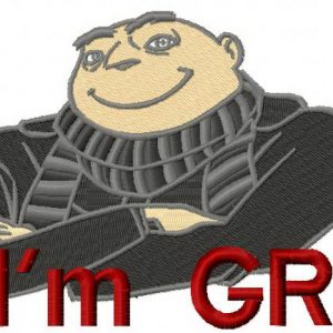 Proud Gru embroidery design