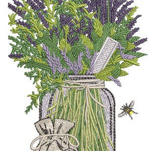 Provencal herbs embroidery design