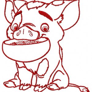 Pua with bowl 2 embroidery design
