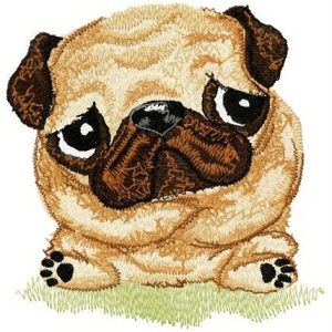 Pug-dog embroidery design