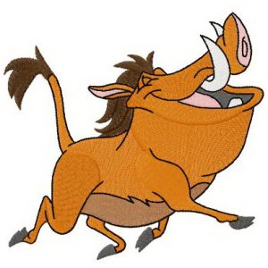 Pumba running embroidery design