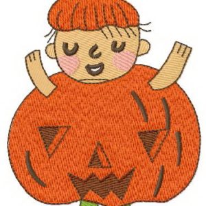 Pumpkin costume embroidery design