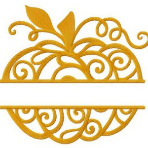 Pumpkin monogram embroidery design