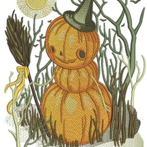 Pumpkin scarecrow embroidery design