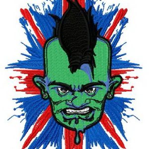 Punk face embroidery design