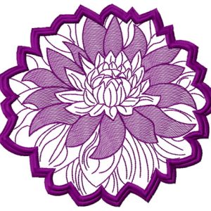 Purple flower embroidery design