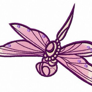 Purple dragonfly embroidery design