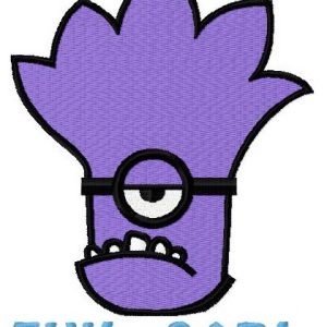 Purple Minion 3 embroidery design