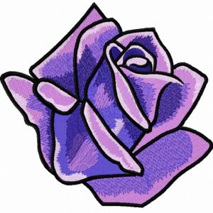 Purple rose embroidery design