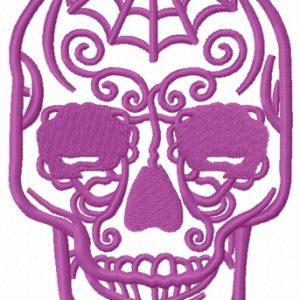 Purple skull embroidery design