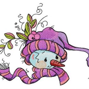 Purple winter set for snowman embroidery design