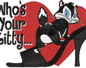 Pussyfoot -Who*s your Kitty embroidery design