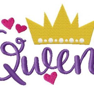 Queen crown embroidery design