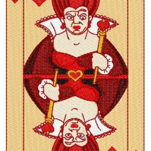 Queen of hearts embroidery design