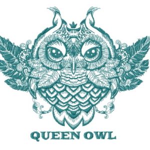 Queen owl embroidery design