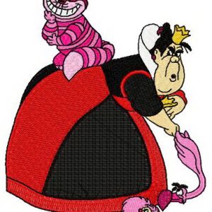 Queen playing cricket embroidery design