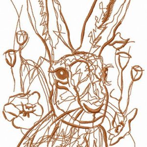 Rabbit's stroll embroidery design