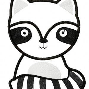 Raccoon embroidery design
