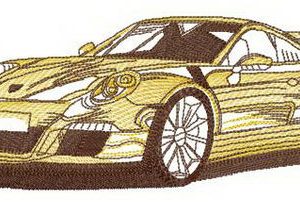 Racing car embroidery design