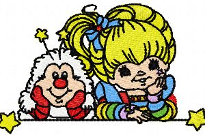 Rainbow Brite and OJ  embroidery design