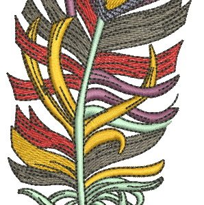 Rainbow feather 2 embroidery design