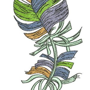 Rainbow feather 4 embroidery design