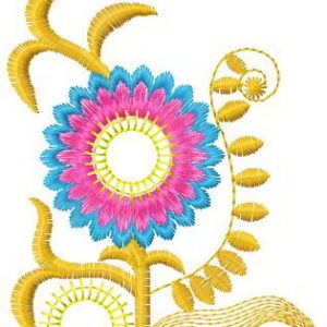 Rainbow flower embroidery design