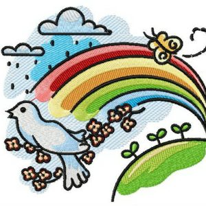 Rainbow embroidery design