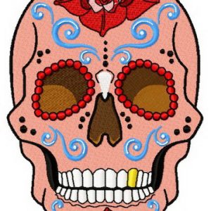 Rainbow skull 2 embroidery design