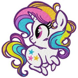 Rainbow stars embroidery design