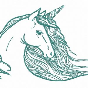 Mythical unicorn dreams embroidery design